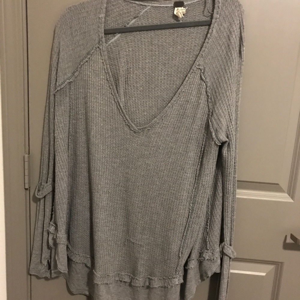 Free People gray long sleeve tee
